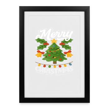 Merry Christmas Tree Fairy Lights - Framed poster (27 × 37 cm) - black - Front