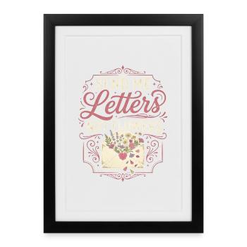 Army Ehefrau Send Me Letters Not Flowers - Gerahmtes Poster (27 × 37 cm) - Schwarz - Vorne