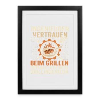 Grillingenieur: Physik am Feuer - Gerahmtes Poster (27 × 37 cm) - Schwarz - Vorne
