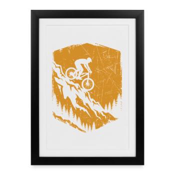 Mountain bike shirt for downhill bikers - Framed poster (27 × 37 cm) - black - Front