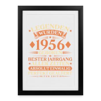 Legenden wurden 1956 geboren – 70. Geburtstag - Gerahmtes Poster (27 × 37 cm) - Schwarz - Vorne