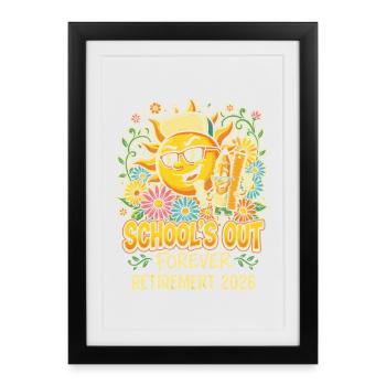 Sun jubilation School end 2026 retirement - Framed poster (27 × 37 cm) - black - Front
