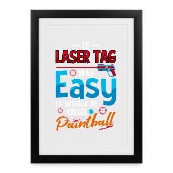 Paintball Laser Tag Facile Design de Jeu Drôle - Affiche encadrée (27 × 37 cm) - noir - Devant