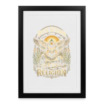 La chasse aux canards La saison des canards est ma religion - Affiche encadrée (27 × 37 cm) - noir - Devant