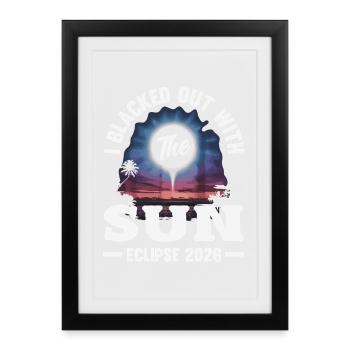 Solar eclipse 2026, August 12 - Framed poster (27 × 37 cm) - black - Front