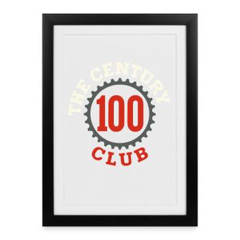 Century Ride 100 miles Cycliste Century - Affiche encadrée (27 × 37 cm) - noir - Devant