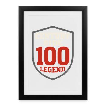 Century Ride 100-mile ride Cyclist Century - Framed poster (27 × 37 cm) - black - Front