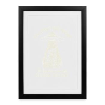 Enlèvement extraterrestre drôle Plus tu pèses - Affiche encadrée (27 × 37 cm) - noir - Devant