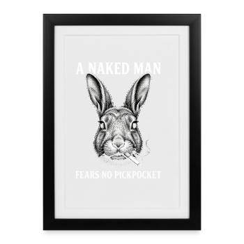 A Naked Man Fears No Pickpocket Funny Vintage - Framed poster (27 × 37 cm) - black - Front