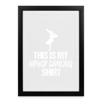 Silhouette de danseuse de rue Retro Breakdance Hip Hop - Affiche encadrée (27 × 37 cm) - noir - Devant