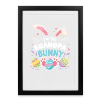 Ich Bin Der Opa Bunny Süßes - Gerahmtes Poster (27 × 37 cm) - Schwarz - Vorne