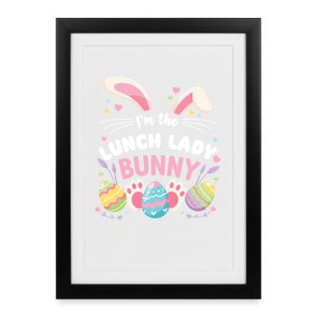 Je suis la dame du déjeuner Douce Pâques - Affiche encadrée (27 × 37 cm) - noir - Devant