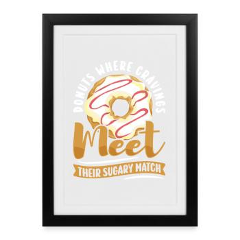 Restauration rapide en donuts - Affiche encadrée (27 × 37 cm) - noir - Devant
