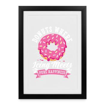 Donut fast food - Framed poster (27 × 37 cm) - black - Front