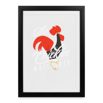 Le Coq Drôle du Murmureur de Poules - Affiche encadrée (27 × 37 cm) - noir - Devant