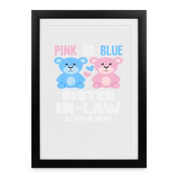 La demi-sœur rose ou bleue t’aime - Affiche encadrée (27 × 37 cm) - noir - Devant