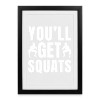 Les accros à la salle vont se faire faire des squats, des calisténiques, du fitness - Affiche encadrée (27 × 37 cm) - noir - Devant