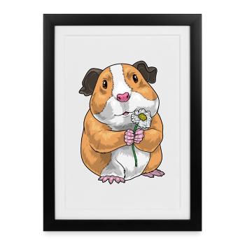 Guinea pig daisy - Framed poster (27 × 37 cm) - black - Front