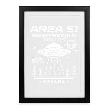 Visites touristiques de la zone 51 - Affiche encadrée (27 × 37 cm) - noir - Devant
