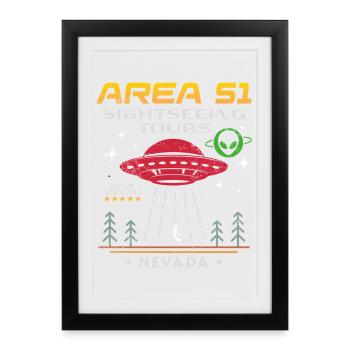 Visites touristiques de la zone 51 - Affiche encadrée (27 × 37 cm) - noir - Devant