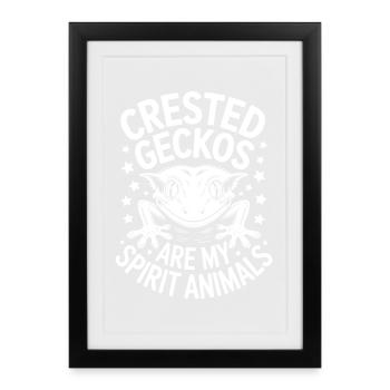 Crowned Gecko Sayings Funny Crowned Gecko Gift - Framed poster (27 × 37 cm) - black - Front