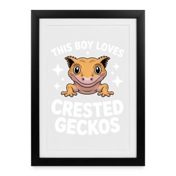 Crowned Gecko Sayings Funny Crowned Gecko Gift - Framed poster (27 × 37 cm) - black - Front