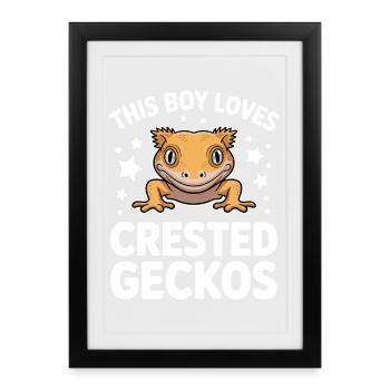 Crowned Gecko Sayings Funny Crowned Gecko Gift - Framed poster (27 × 37 cm) - black - Front