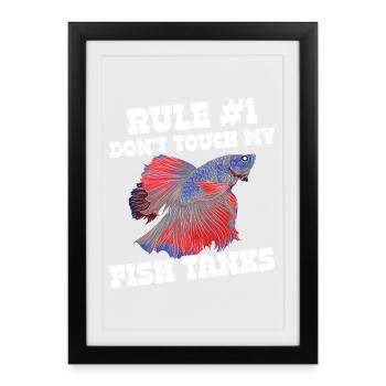 Propriétaire d’aquarium Betta Aquariophile Siamois Combat - Affiche encadrée (27 × 37 cm) - noir - Devant