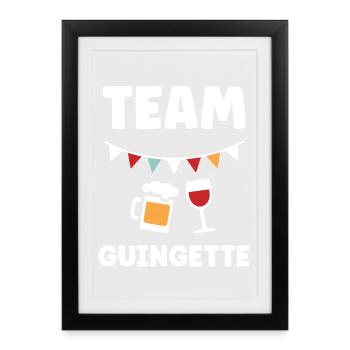 Team Guinguette Festif - Affiche encadrée (27 × 37 cm) - noir - Devant