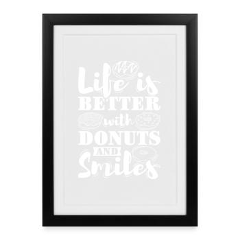 Donut fast food - Framed poster (27 × 37 cm) - black - Front