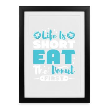 Restauration rapide en donuts - Affiche encadrée (27 × 37 cm) - noir - Devant