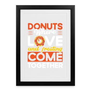 Restauration rapide en donuts - Affiche encadrée (27 × 37 cm) - noir - Devant