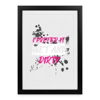 Wet and dirty Schlammlauf Mud Run Muddy Race - Framed poster (27 × 37 cm) - black - Front