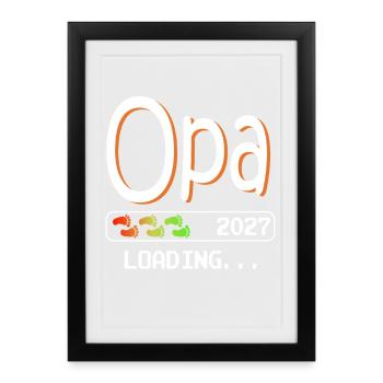 Futur grand-père en 2027 qui embarque son futur grand-père - Affiche encadrée (27 × 37 cm) - noir - Devant