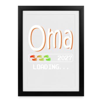 Grandma-to-be 2027 loading future grandmother - Framed poster (27 × 37 cm) - black - Front