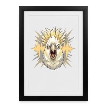 Tête sonore Kakadu - Affiche encadrée (27 × 37 cm) - noir - Devant