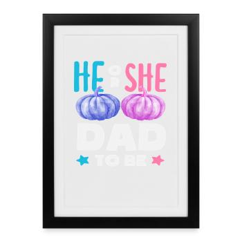 Révélation du sexe de Papa Citrouille - Affiche encadrée (27 × 37 cm) - noir - Devant