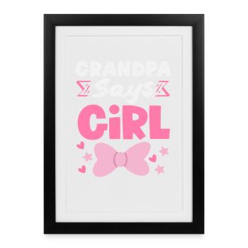 Grand-père, grand-père dit révélation de sexe de fille - Affiche encadrée (27 × 37 cm) - noir - Devant