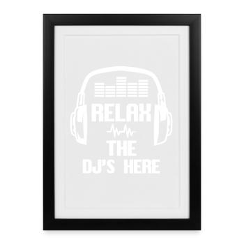 Casques Relax DJ Vibe - Affiche encadrée (27 × 37 cm) - noir - Devant