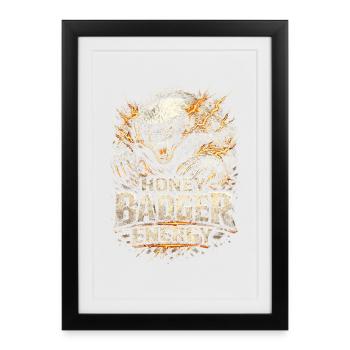 Niveau d’énergie du blaireau à miel de Honigdachs - Affiche encadrée (27 × 37 cm) - noir - Devant