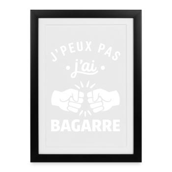 J'ai bagarre poings en duel - Affiche encadrée (27 × 37 cm) - noir - Devant