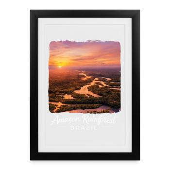 Rainforest Sunset Brazil - Framed poster (27 × 37 cm) - black - Front
