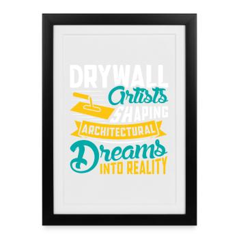 Drywall Drywall Builder Drywall Fitter - Framed poster (27 × 37 cm) - black - Front