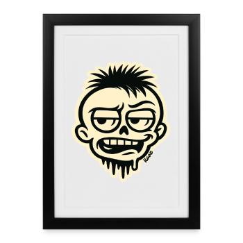 Graffiti sur le crâne - Affiche encadrée (27 × 37 cm) - noir - Devant
