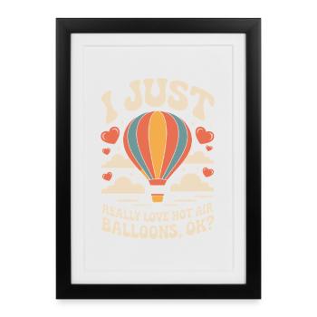 Balloon love in the sky - Framed poster (27 × 37 cm) - black - Front