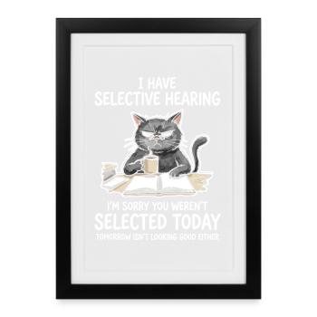 Grummelkat Learning Humor Motif - Framed poster (27 × 37 cm) - black - Front