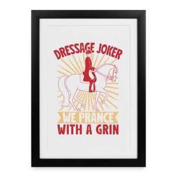 Cavalier de loisir, Dressage, Joker, Équitation anglaise - Affiche encadrée (27 × 37 cm) - noir - Devant
