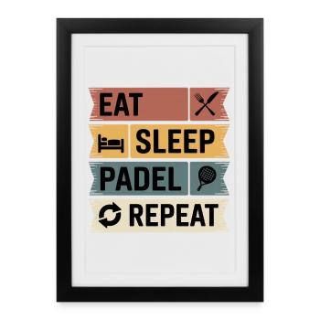 Tennis paddle - Affiche encadrée (27 × 37 cm) - noir - Devant