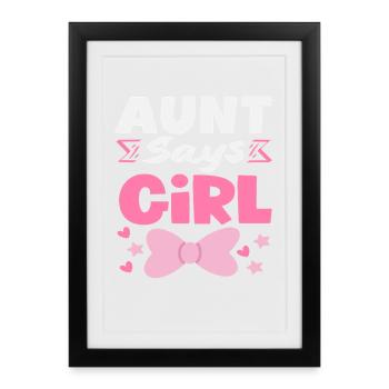 Tante dit que la fille révèle le sexe - Affiche encadrée (27 × 37 cm) - noir - Devant
