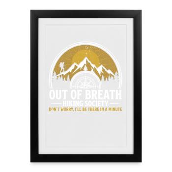 Randonnée Camping, Randonnée en plein air, Montagne nature - Affiche encadrée (27 × 37 cm) - noir - Devant